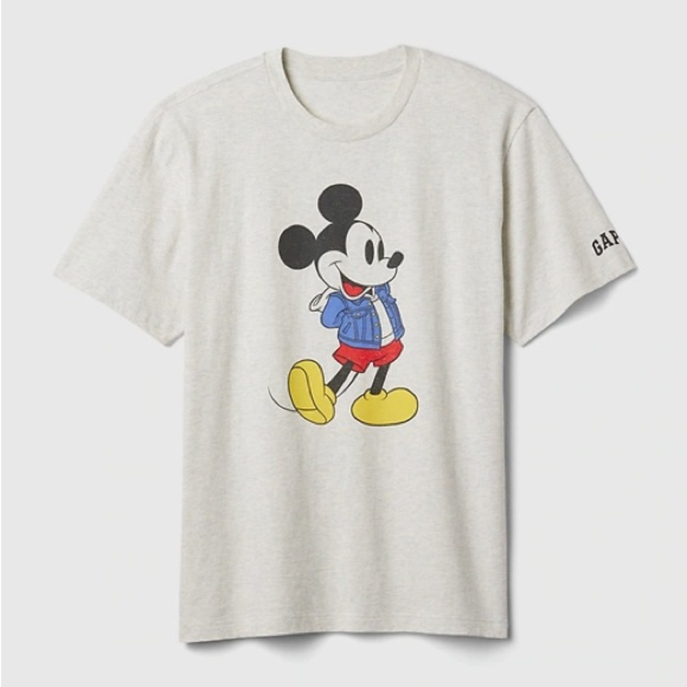 GAP x Disney Mickey Mouse Light Gray Short Sleeve Tee Shirt size Large
